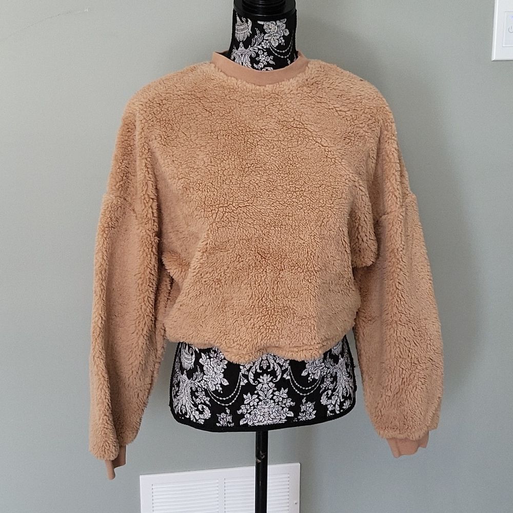 Bardot crop sweater ( teddy jumper ) XXS size